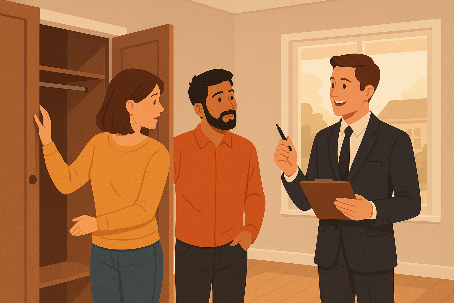 Persona recorriendo una casa en venta y tomando notas – visita inmobiliaria